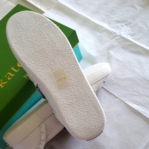 Kate Spade NEW Sneakers Embellished Leather Slip-on  White Women's 9.5 NIB - Picture 11 of 17